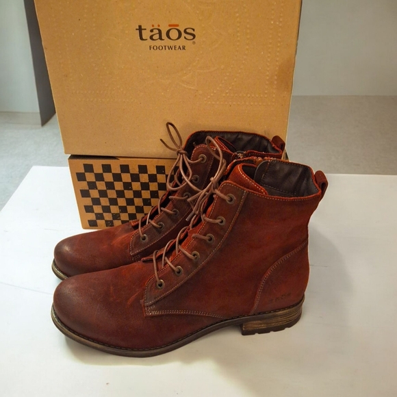 Taos Footwear Women's Combat Boots - Deep Red - Picture 6 of 16